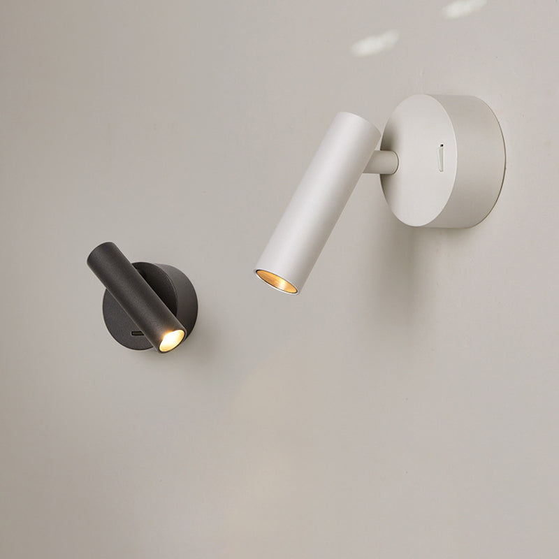 Modern Minimalist Aluminum Round Cylinder LED Wall Sconce Lamp for Living Room