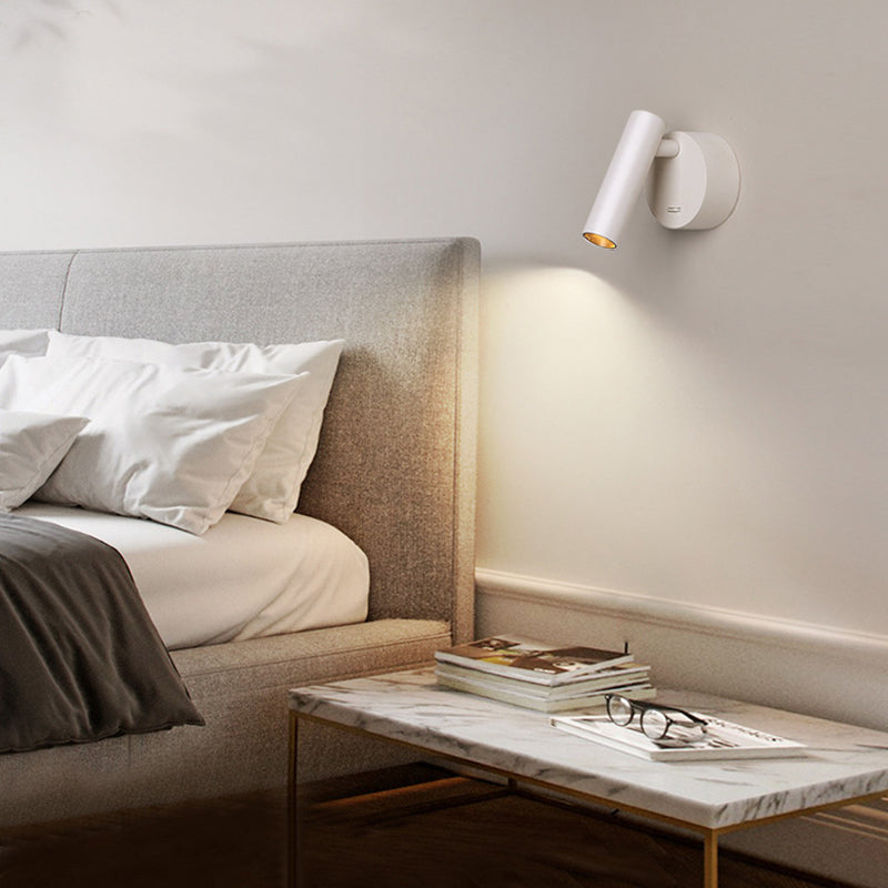 Modern Minimalist Aluminum Round Cylinder LED Wall Sconce Lamp for Living Room