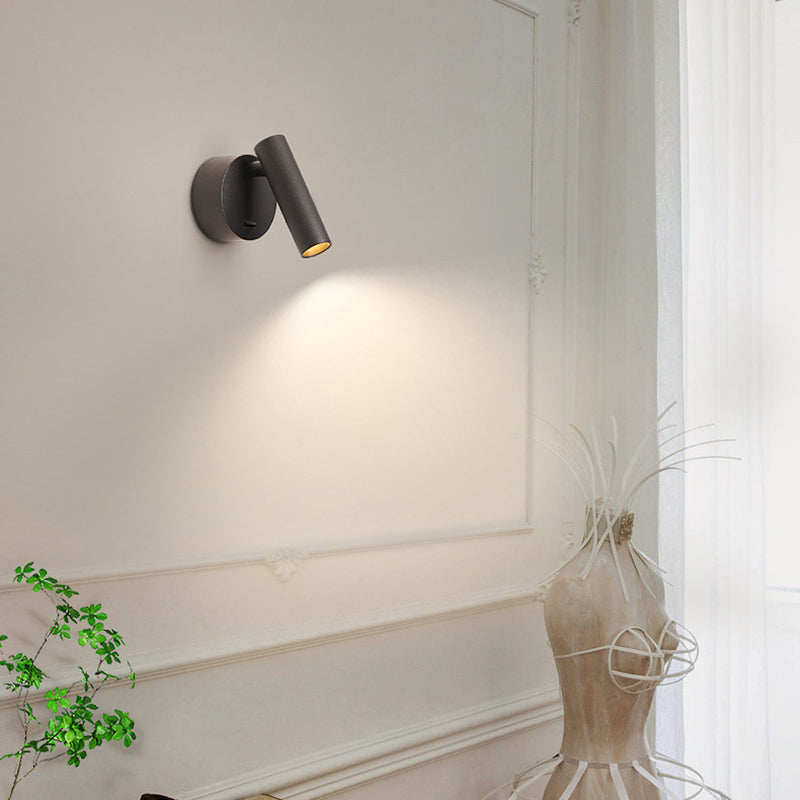 Modern Minimalist Aluminum Round Cylinder LED Wall Sconce Lamp for Living Room