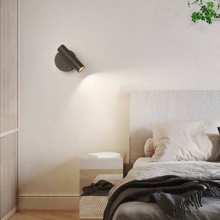 Moderne minimalistische Aluminium Rundzylinder LED Wandleuchte für das Wohnzimmer 