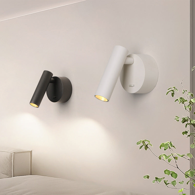 Modern Minimalist Aluminum Round Cylinder LED Wall Sconce Lamp for Living Room