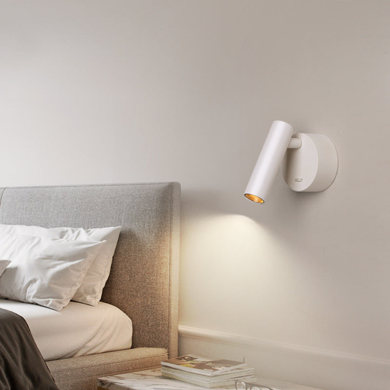 Modern Minimalist Aluminum Round Cylinder LED Wall Sconce Lamp for Living Room