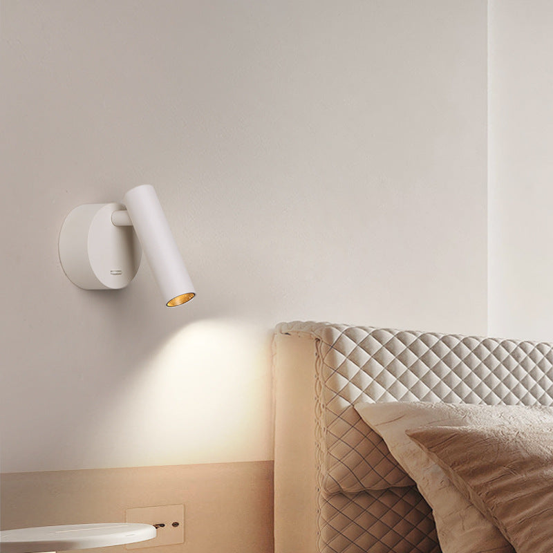 Modern Minimalist Aluminum Round Cylinder LED Wall Sconce Lamp for Living Room