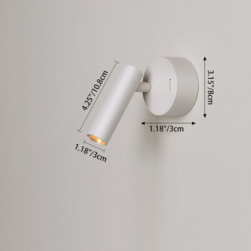 Modern Minimalist Aluminum Round Cylinder LED Wall Sconce Lamp for Living Room
