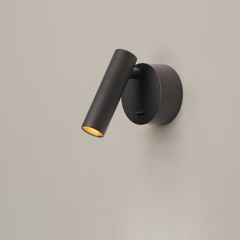 Modern Minimalist Aluminum Round Cylinder LED Wall Sconce Lamp for Living Room