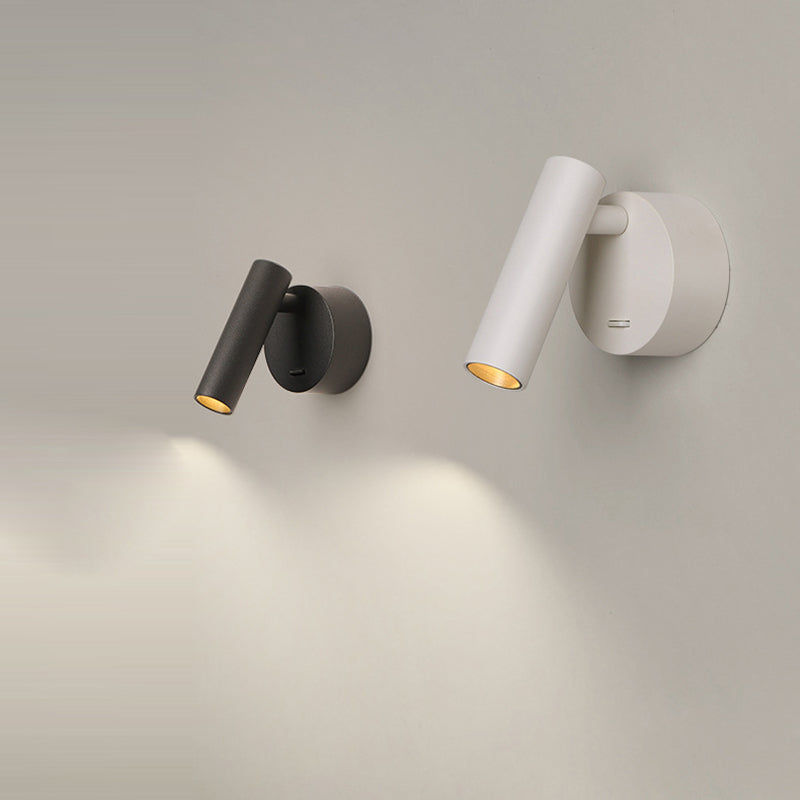 Modern Minimalist Aluminum Round Cylinder LED Wall Sconce Lamp for Living Room