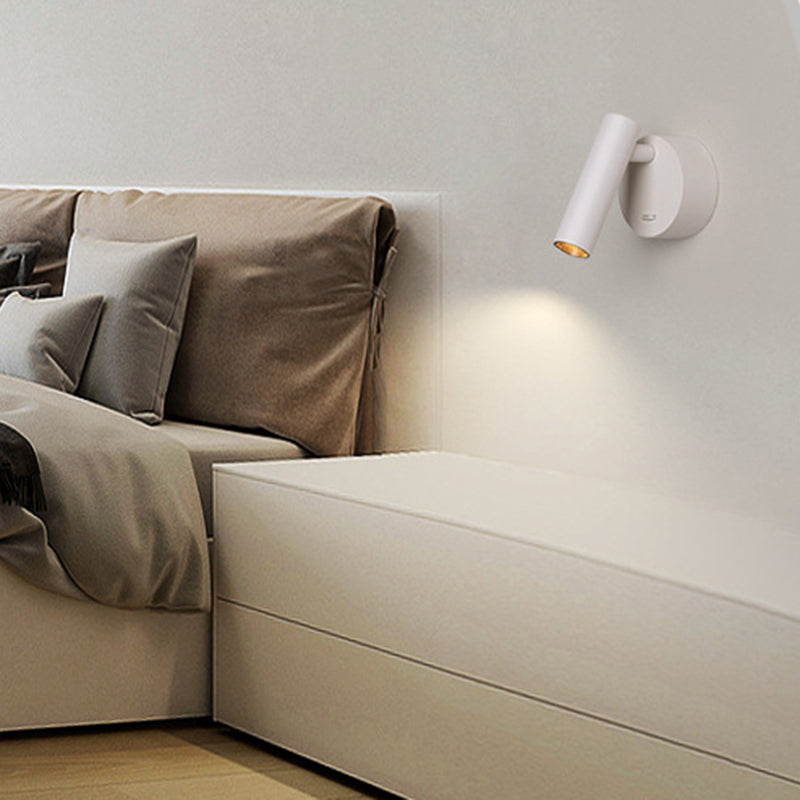 Modern Minimalist Aluminum Round Cylinder LED Wall Sconce Lamp for Living Room