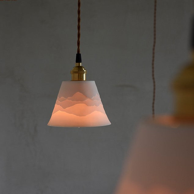 Japanischer Stil Kreative Keramik Wandbild Horn 1-Licht Pendelleuchte 