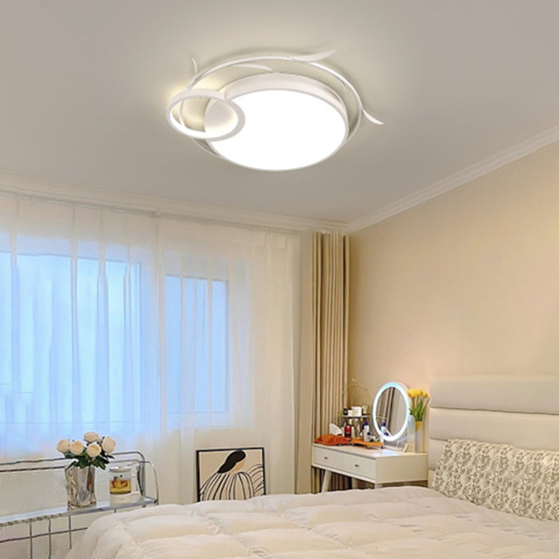 Moderne Art Deco Eisen Acryl Platz Runde Lassen LED Unterputz Deckenleuchte Für Schlafzimmer 