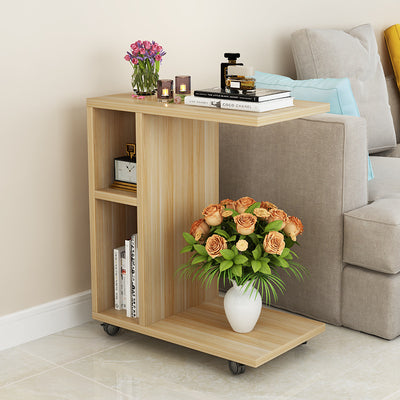 Modern Minimalist Rectangular Laminate End Table 3-Tier Movable For Living Room