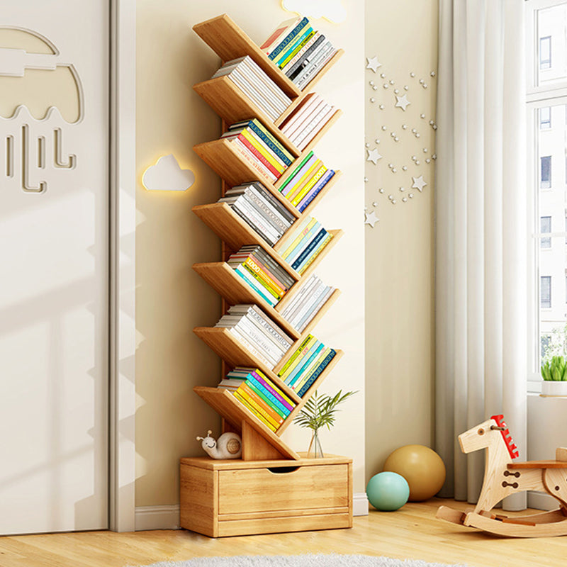 Contemporary Creative Rectangular Solid Wood Eco-Friendly Board 6/8/10/12 Tier Bookshelves For Home Office