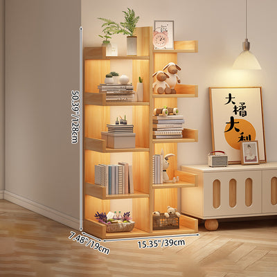 Modern Minimalist Rectangular Artificial Wood Bookshelf 4/5-Tier For Living Room