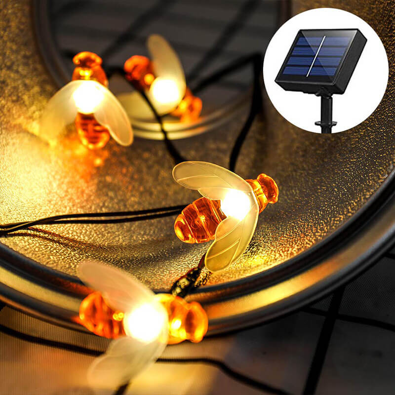 Outdoor Solar Bees Waterproof LED Lights Festival Party Decoration String Lights