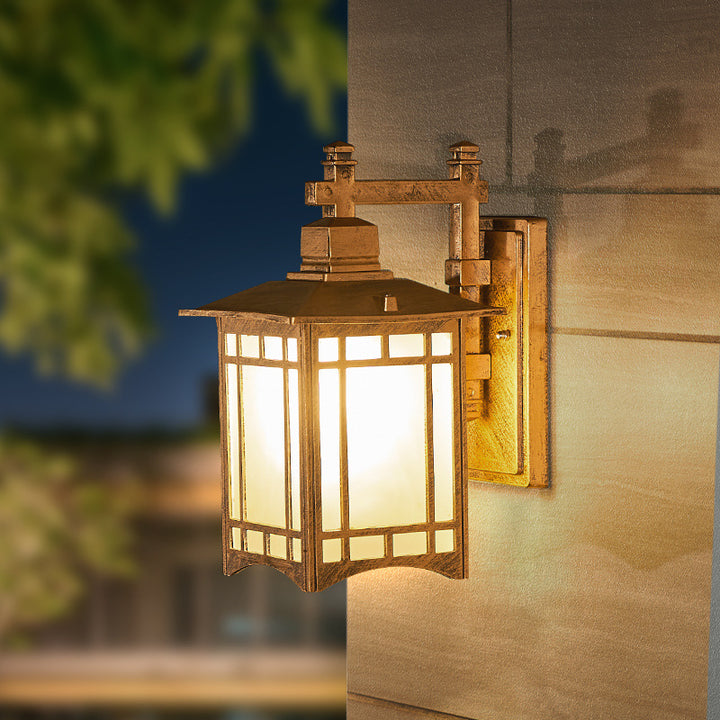 Lampe murale 1 lumière en forme de pavillon chinois en aluminium solaire étanche moderne 