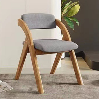 Modern Minimalist Square Rounded Corner Solid Wood Cotton Linen Sponge Foldable Dining Chair Backrest For Dining Room