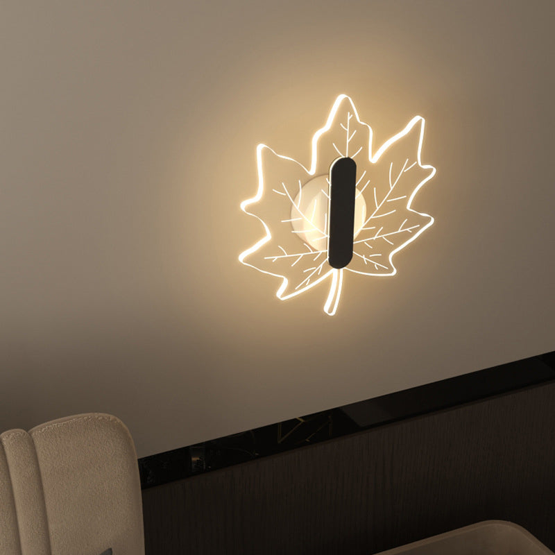 Modern Acrylic Maple Leaf Shape LED Creative Wall Sconce Lamp