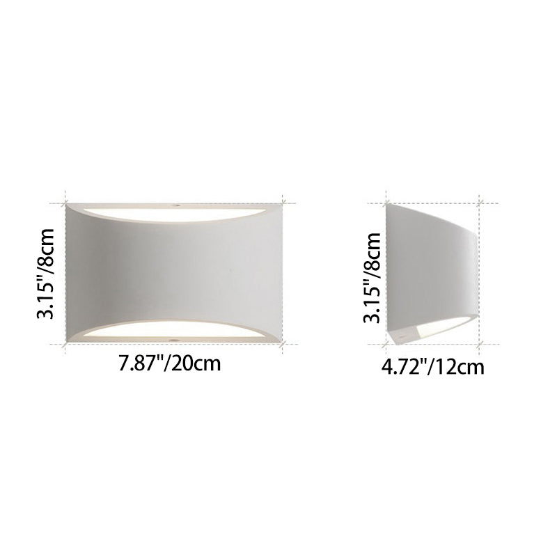 Applique Murale Étanche LED Moderne Minimaliste en Aluminium Courbé Éclairée Vers le Haut et Vers le Bas pour Patio Extérieur 