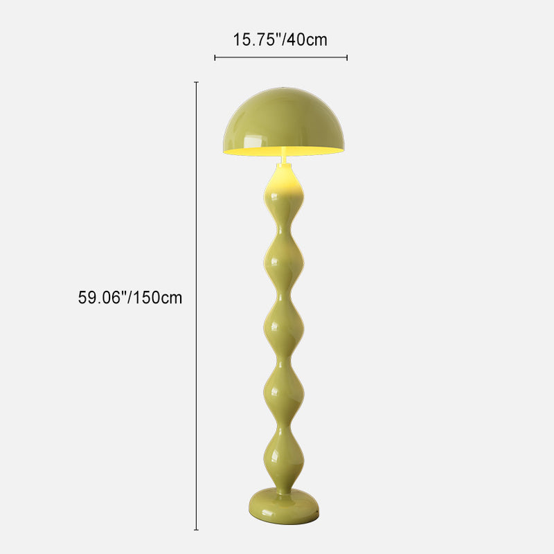 Contemporary Scandinavian Iron Mushroom Shade 1-Light Standing Floor Lamp For Bedroom