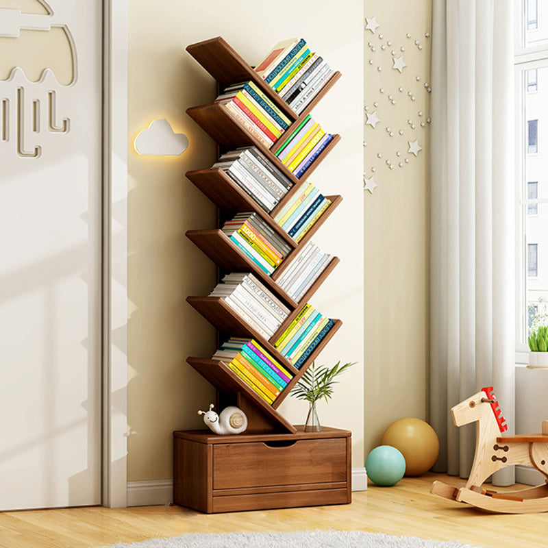 Contemporary Creative Rectangular Solid Wood Eco-Friendly Board 6/8/10/12 Tier Bookshelves For Home Office