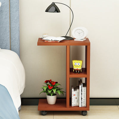 Modern Minimalist Rectangular Laminate End Table 3-Tier Movable For Living Room