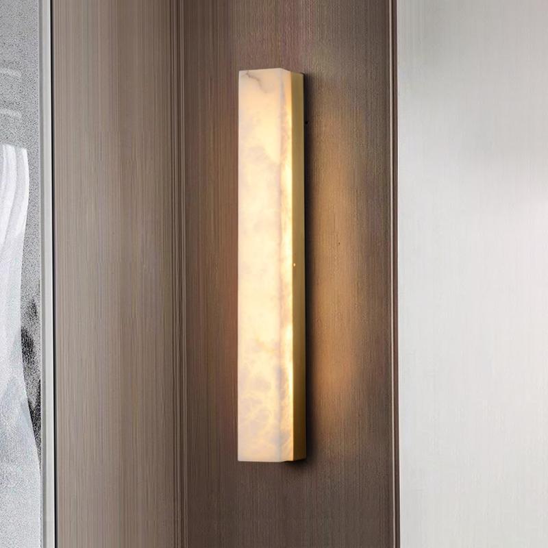 Applique murale LED en cuivre marbré minimaliste moderne pour salon 