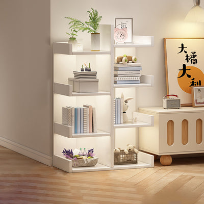 Modern Minimalist Rectangular Artificial Wood Bookshelf 4/5-Tier For Living Room