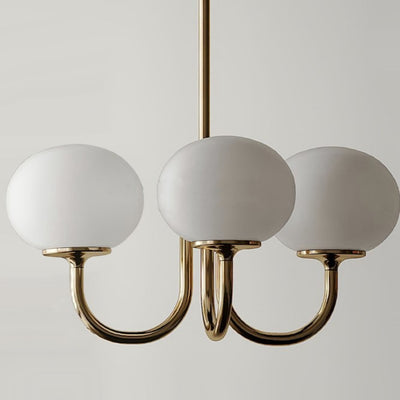 Lustre à 3 lumières en fer et verre traditionnel français pour salon 