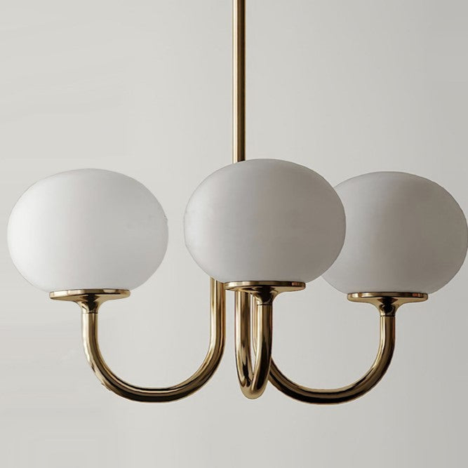 Lustre à 3 lumières en fer et verre traditionnel français pour salon 