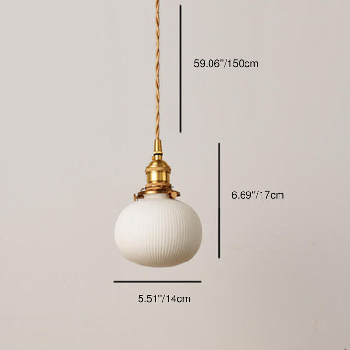 Suspension Globe 1 Lumière en Céramique Texturée 