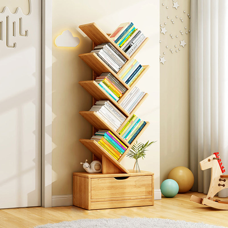 Contemporary Creative Rectangular Solid Wood Eco-Friendly Board 6/8/10/12 Tier Bookshelves For Home Office