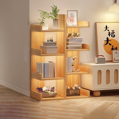 Modern Minimalist Rectangular Artificial Wood Bookshelf 4/5-Tier For Living Room
