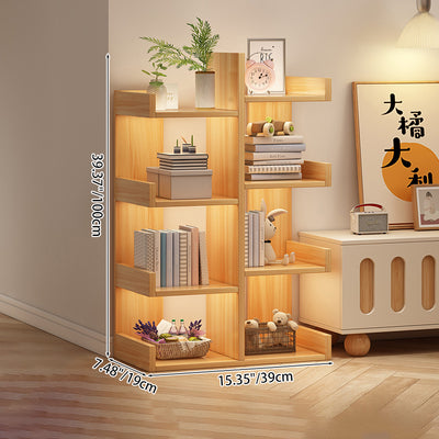 Modern Minimalist Rectangular Artificial Wood Bookshelf 4/5-Tier For Living Room