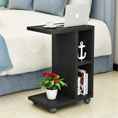 Modern Minimalist Rectangular Laminate End Table 3-Tier Movable For Living Room