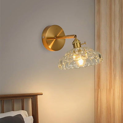 Modern French Minimalist Glass Flower Shape 1-Light Wall Sconce Lamp