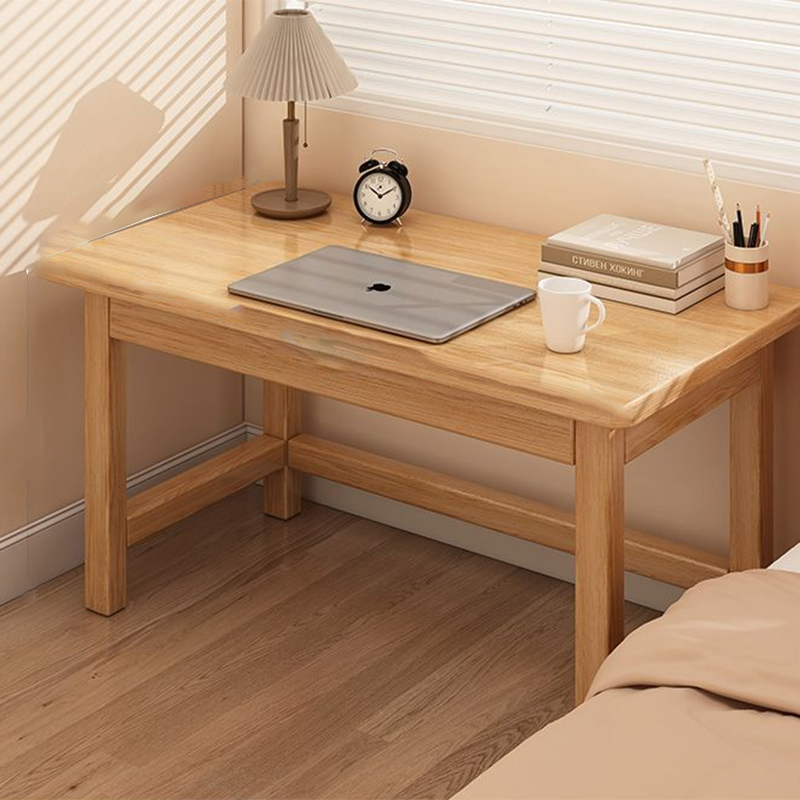 Modern Minimalist Rectangular Pine Wood End Table 1-Tier For Living Room