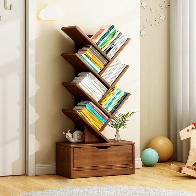 Contemporary Creative Rectangular Solid Wood Eco-Friendly Board 6/8/10/12 Tier Bookshelves For Home Office