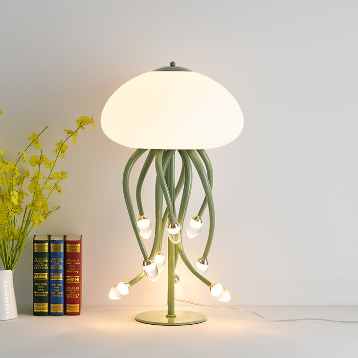 Moderne Art Deco Eisen Acryl Quallen LED Tisch Lampe Für Schlafzimmer 