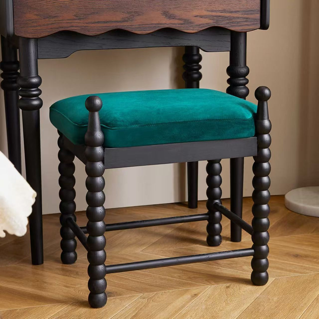 Vasques et tabouret de maquillage contemporains rétro en bois massif rectangulaires à colonnes romaines et arc pour chambre 