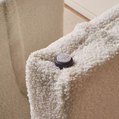 Modern Minimalist U-Shaped Lambswool Solid Wood Frame Vanity Stool Backless For Bedroom