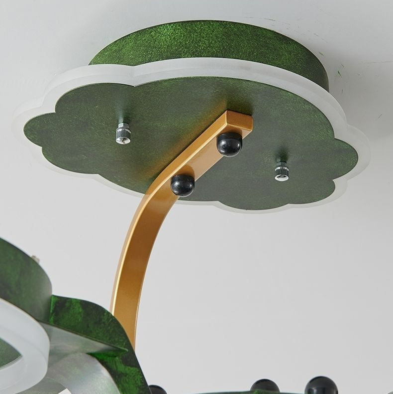 Contemporary Creative Kids Airplane Acrylic LED Flush Mount Ceiling Fan Light For Bedroom
