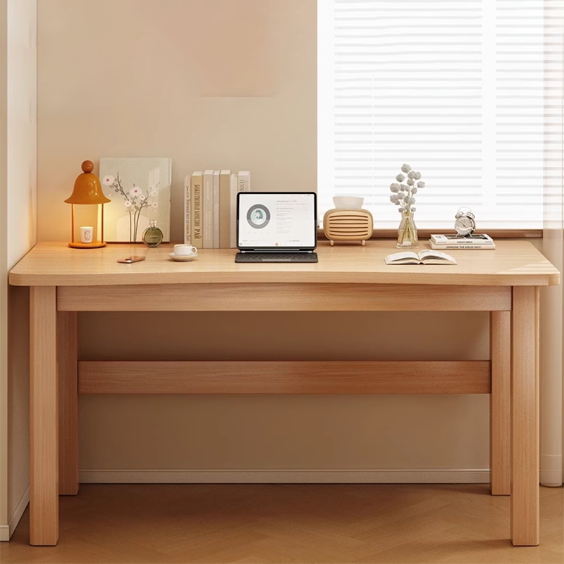 Modern Minimalist Rectangular Pine Wood End Table 1-Tier For Living Room