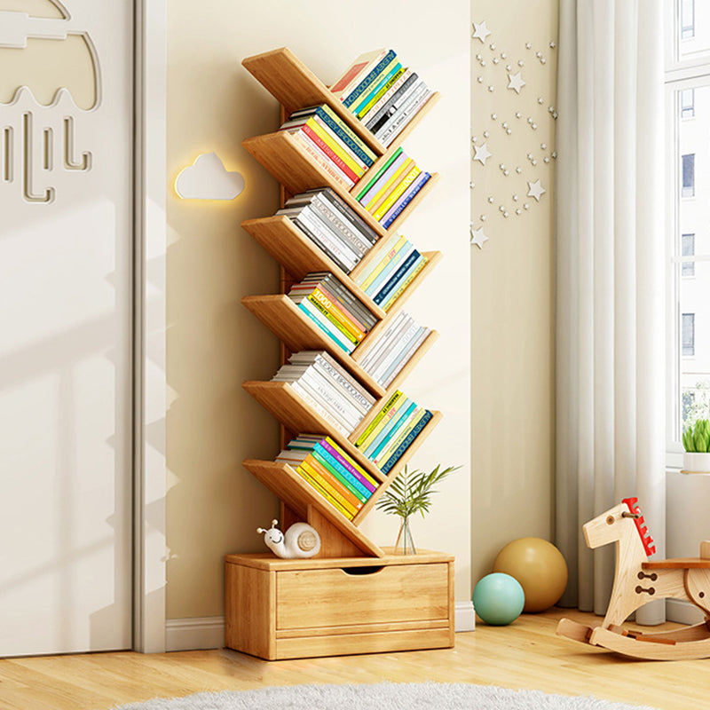 Contemporary Creative Rectangular Solid Wood Eco-Friendly Board 6/8/10/12 Tier Bookshelves For Home Office