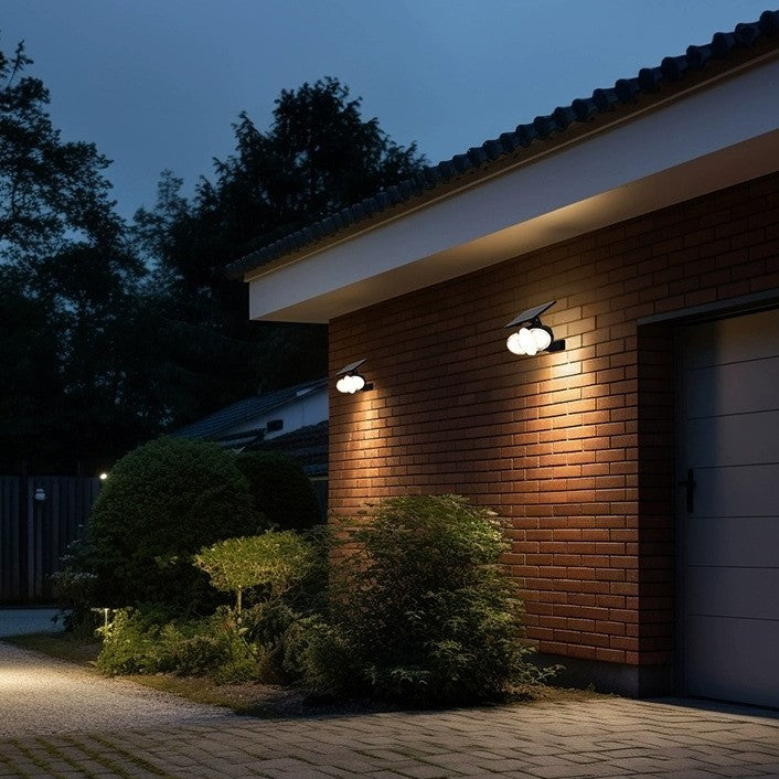 Moderne minimalistische rechteckige trapezförmige ABS PC LED Wandleuchte Solarlampe für Garten 
