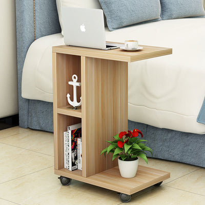 Modern Minimalist Rectangular Laminate End Table 3-Tier Movable For Living Room