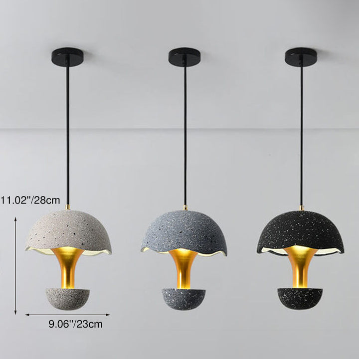 Industrial Cement 1-Light Mushroom Shaped Globe LED Pendant Light