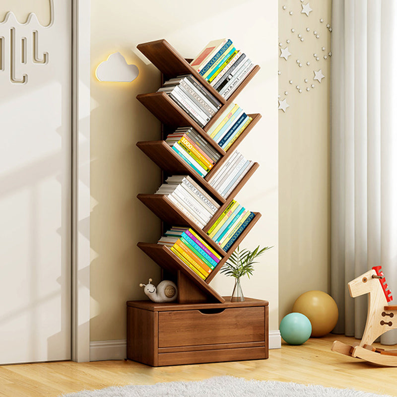 Contemporary Creative Rectangular Solid Wood Eco-Friendly Board 6/8/10/12 Tier Bookshelves For Home Office