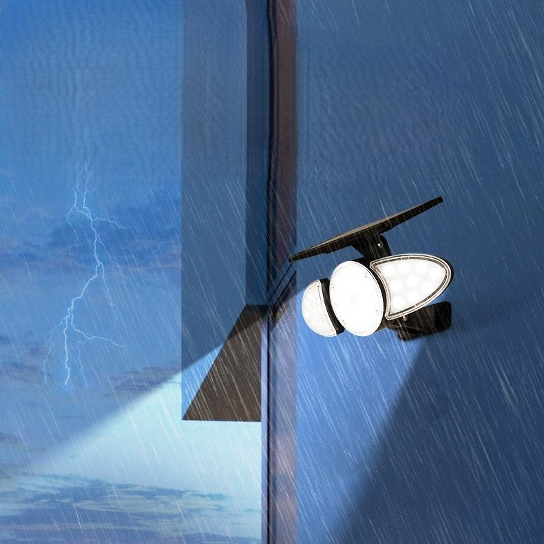 Moderne minimalistische rechteckige trapezförmige ABS PC LED Wandleuchte Solarlampe für Garten 