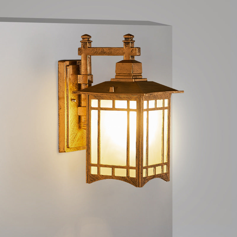 Lampe murale 1 lumière en forme de pavillon chinois en aluminium solaire étanche moderne 