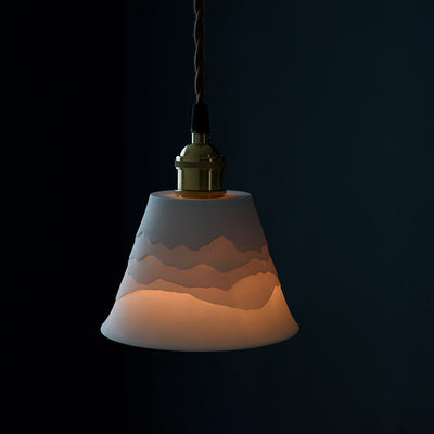 Japanese Style Creative Ceramic Mural Horn 1-Light Pendant Light