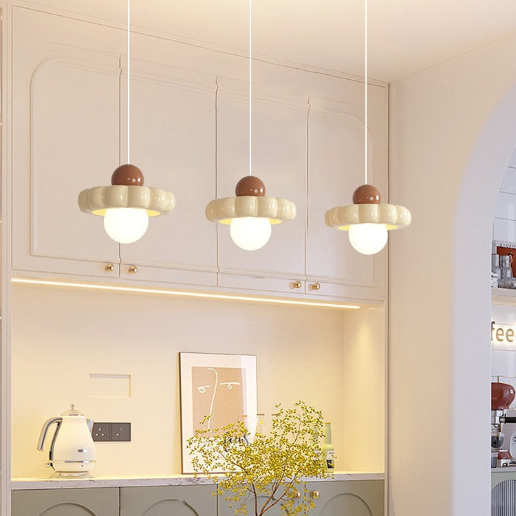 Moderno Minimalista Disco Esfera Aluminio Resina PE 1/3 Luz Colgante Para Dormitorio 